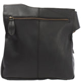 Umhängetasche Schultertasche Crossbag Damen Herren Leder schwarz LE3015