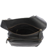 Umhängetasche Schultertasche Crossbag Damen Herren Leder schwarz LE3015