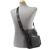 Umhängetasche Schultertasche Crossbag Damen Herren Leder schwarz LE3015