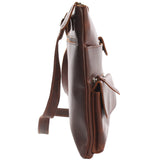 Umhängetasche Schultertasche Damen Herren Used Look Leder braun LE3011