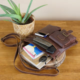 Umhängetasche Schultertasche Ledertasche Leder braun LE3084