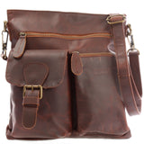 Umhängetasche Schultertasche Ledertasche Leder braun LE3084