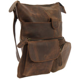 Umhängetasche Schultertasche Damen Herren Used Look Leder schlamm LE3011