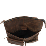 Umhängetasche Schultertasche Damen Herren Used Look Leder schlamm LE3011