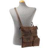 Umhängetasche Schultertasche Damen Herren Used Look Leder schlamm LE3011