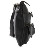 Umhängetasche Schultertasche Damen Herren Used Look Leder schwarz LE3011