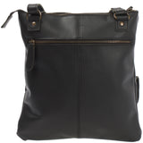 Umhängetasche Schultertasche Damen Herren Used Look Leder schwarz LE3011