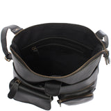 Umhängetasche Schultertasche Damen Herren Used Look Leder schwarz LE3011