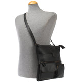 Umhängetasche Schultertasche Damen Herren Used Look Leder schwarz LE3011