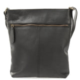 Umhängetasche Schultertasche Damen Herren Used Look Leder schwarz LE3072