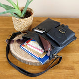 Umhängetasche Schultertasche Ledertasche Leder schwarz LE3084