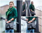 Umhängetasche Schultertasche Ledertasche Leder schwarz LE3084