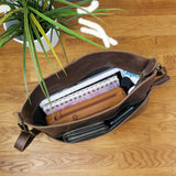 Umhängetasche Schultertasche Freizeittasche Leder schlamm LE3050