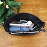 Umhängetasche Schultertasche Freizeittasche Leder schwarz LE3050