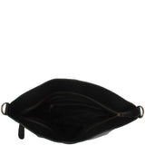 Umhängetasche Schultertasche Freizeittasche Leder schwarz LE3050