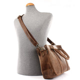 Umhängetasche Schultertasche Henkeltasche Damentasche Aktentasche Buisnesstasche Leder braun LE3065