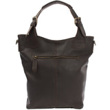 Umhängetasche Schultertasche Henkeltasche Damentasche Leder dunkelbraun LE0054