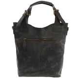 Umhängetasche Schultertasche Henkeltasche Damentasche Leder grau LE0054