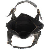 Umhängetasche Schultertasche Henkeltasche Damentasche Leder grau LE0054