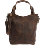 Umhängetasche Schultertasche Henkeltasche Damentasche Leder schlamm LE0054