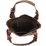 Umhängetasche Schultertasche Henkeltasche Damentasche Leder schlamm LE0054