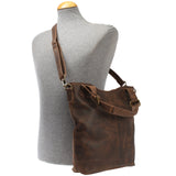 Umhängetasche Schultertasche Henkeltasche Damentasche Leder schlamm LE0054