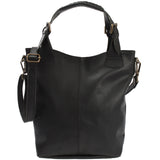 Umhängetasche Schultertasche Henkeltasche Damentasche Leder schwarz LE0054