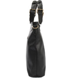 Umhängetasche Schultertasche Henkeltasche Damentasche Leder schwarz LE0054