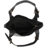 Umhängetasche Schultertasche Henkeltasche Damentasche Leder schwarz LE0054