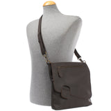 Umhängetasche Ledertasche Schultertasche Leder dunkelbraun LE3027