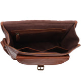 Umhängetasche Schultertasche Freizeittasche Büffelleder braun LE3085