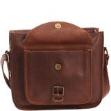 Umhängetasche Schultertasche Freizeittasche Büffelleder braun LE3085