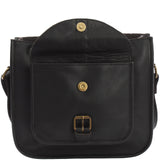 Umhängetasche Schultertasche Freizeittasche Büffelleder schwarz LE3085