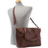 Shopper Schultertasche Henkeltasche Leder braun LE0034