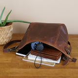 Umhängetasche Schultertasche Ledertasche Leder braun LE0058