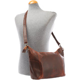 Umhängetasche Schultertasche Ledertasche Leder braun LE0058