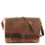 große Umhängetasche Schultertasche Messenger Bag Aktentasche Businesstasche Leder vintage braun LE3064