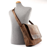 große Umhängetasche Schultertasche Messenger Bag Aktentasche Businesstasche Leder vintage braun LE3064
