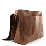 große Umhängetasche Schultertasche Messenger Bag Aktentasche Businesstasche Leder vintage braun LE3064