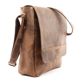 Umhängetasche Schultertasche Messenger Bag Kuriertasche Businesstasche Leder vintage braun LE3063