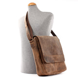 Umhängetasche Schultertasche Messenger Bag Kuriertasche Businesstasche Leder vintage braun LE3063