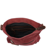 Umhängetasche Ledertasche Damen Schultertasche Wildleder bordeaux LE3027