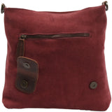 Umhängetasche Ledertasche Damen Schultertasche Wildleder bordeaux LE3027