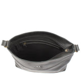 Umhängetasche Ledertasche Damen Schultertasche Leder dunkelgrau LE0066