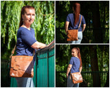 Umhängetasche Ledertasche Damen Schultertasche Leder cognac LE3027
