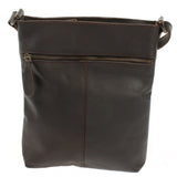 Umhängetasche Schultertasche Damen Herren Used Look Leder dunkelbraun LE3072