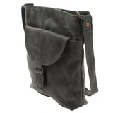 Umhängetasche Schultertasche Damen Herren Used Look Leder grau LE3072