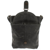 Umhängetasche Schultertasche Damen Herren Used Look Leder grau LE3072