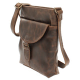 Umhängetasche Schultertasche Damen Herren Used Look Leder schlamm LE3072