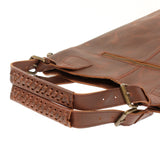 Umhängetasche Schultertasche Henkeltasche Damentasche Leder braun LE0054